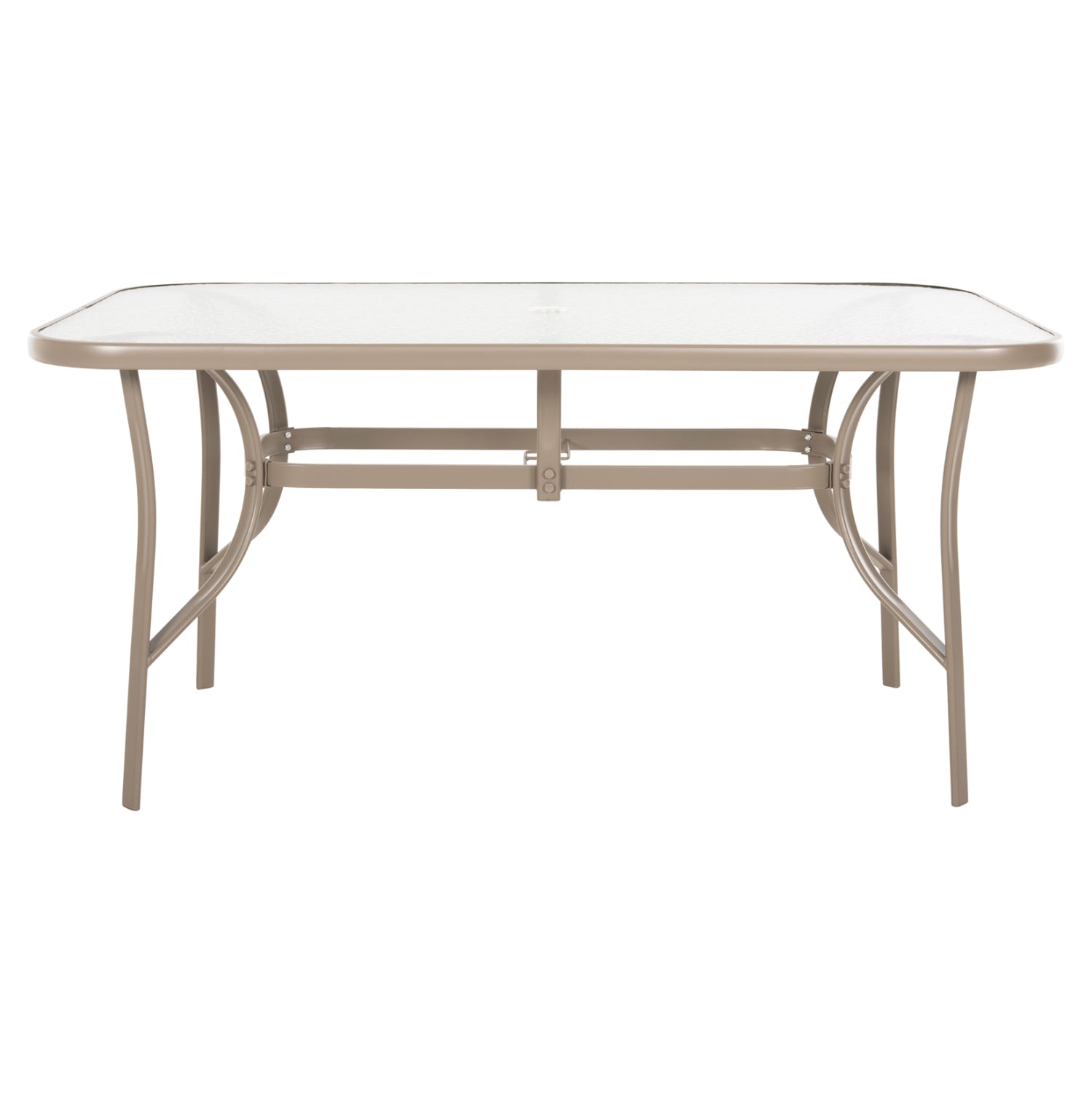 Маса BRUNO 150x90x72см метална , шампанско с отвор за чадър φ38мм