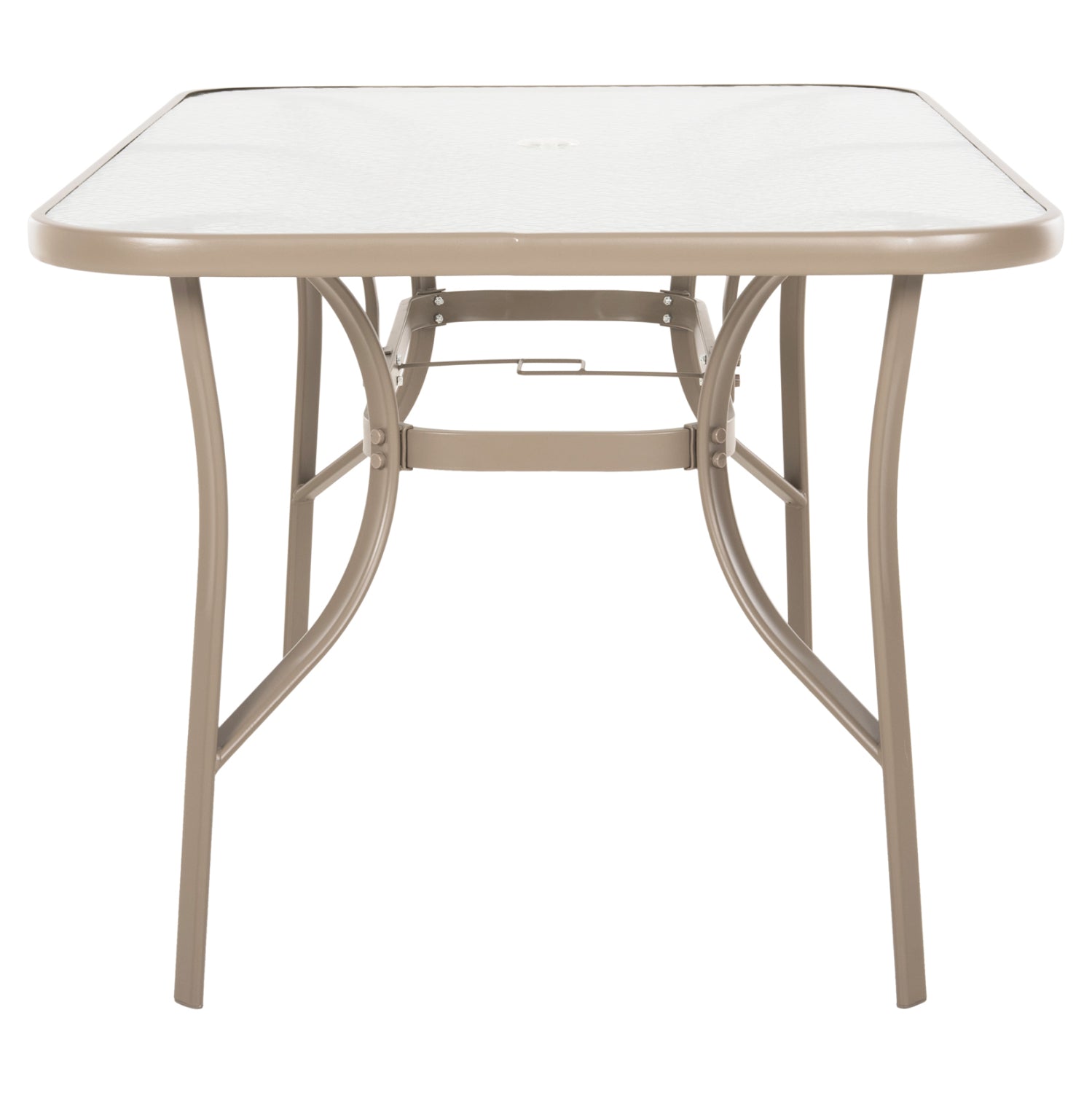Маса BRUNO 150x90x72см метална , шампанско с отвор за чадър φ38мм