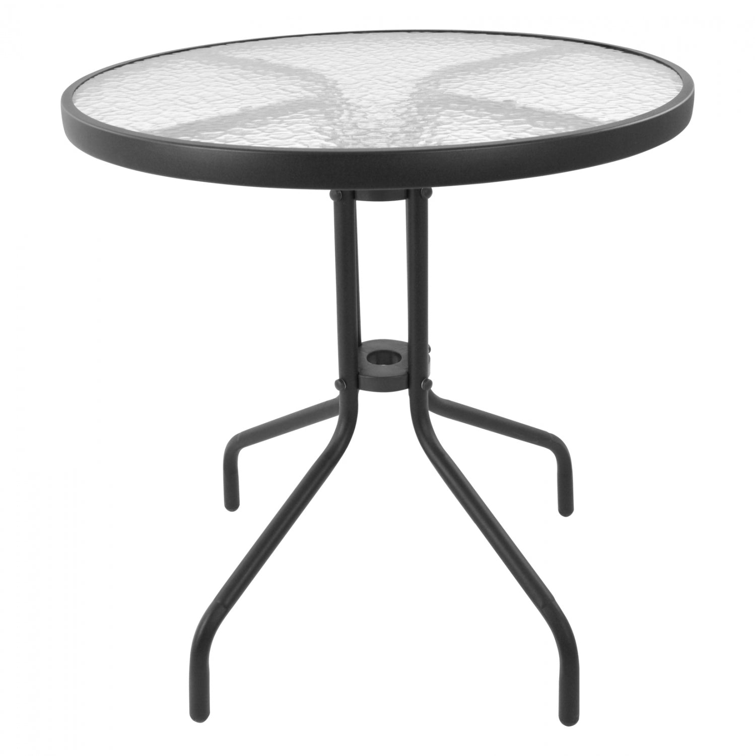 Маса Лима  ф70 -метал тъмно сив цвят/стъкло