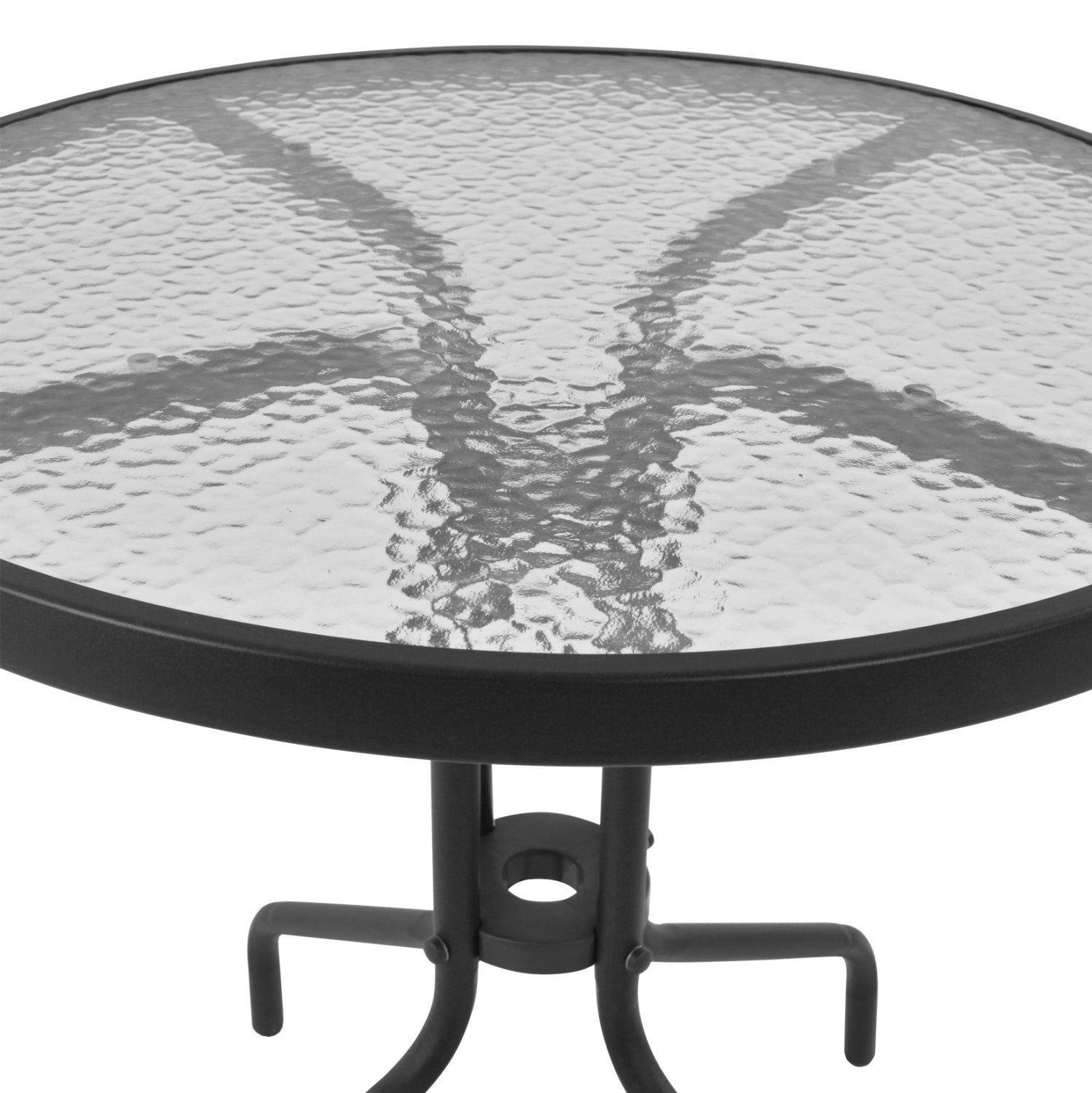 Маса Лима  ф70 -метал тъмно сив цвят/стъкло