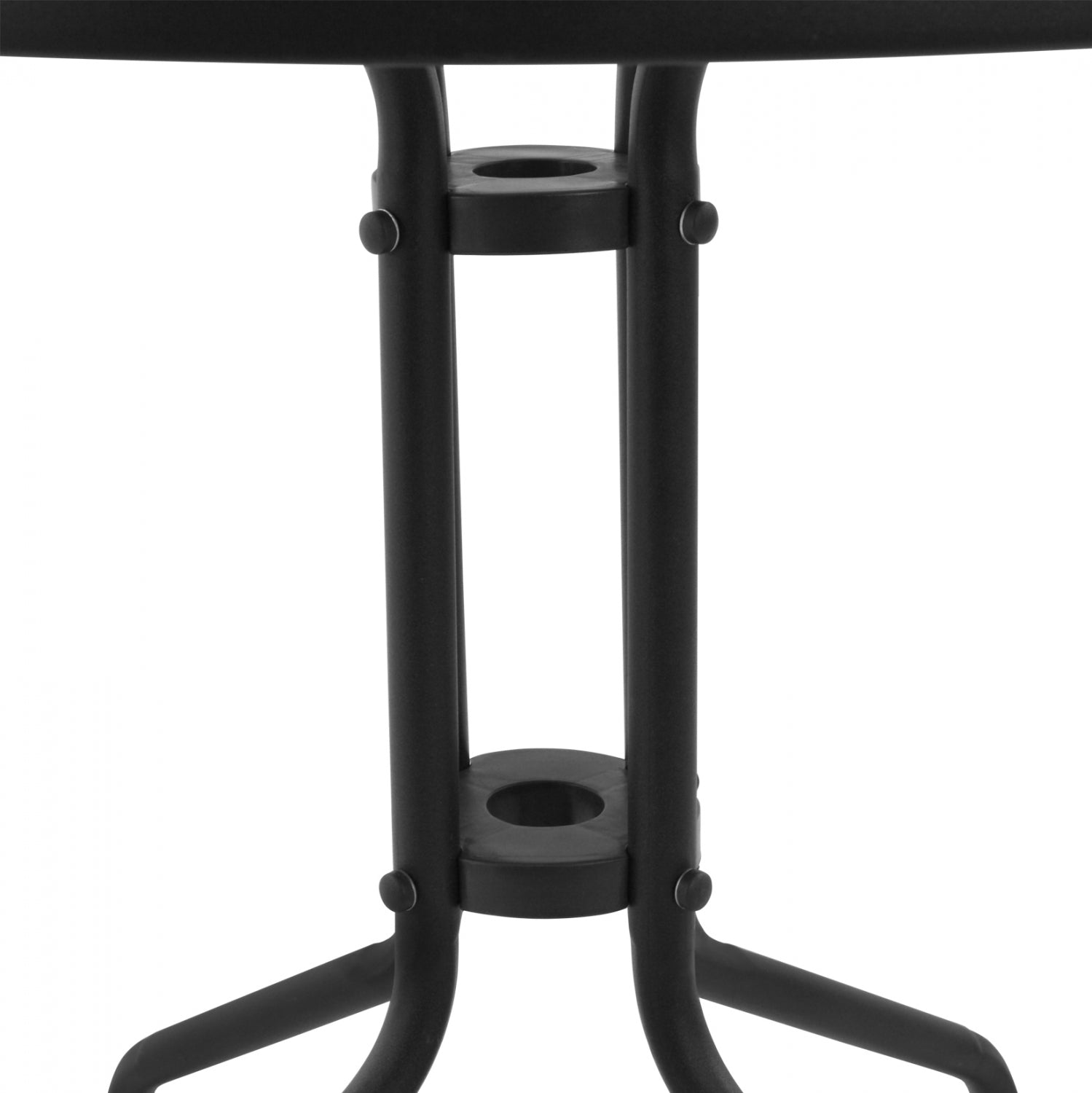 Маса Лима  ф70 -метал тъмно сив цвят/стъкло