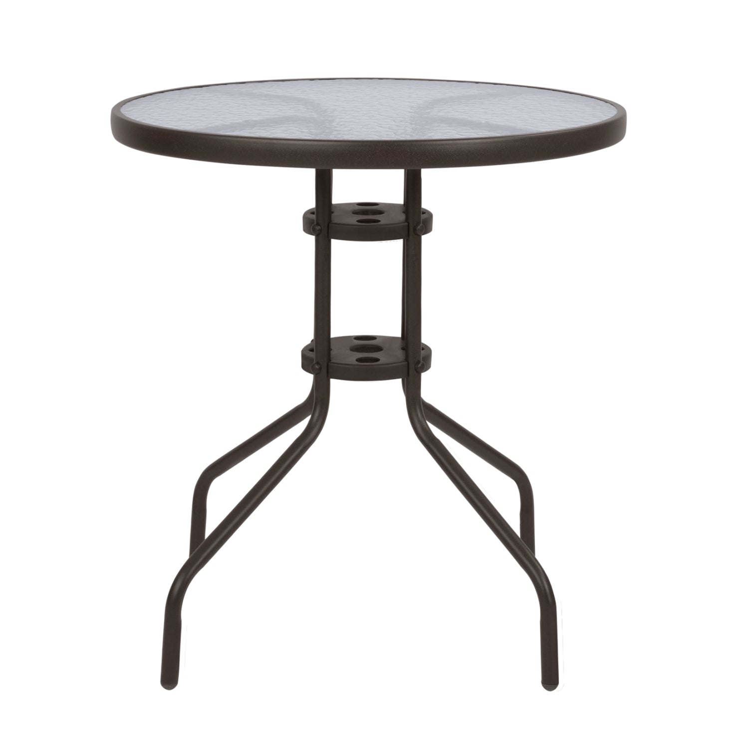 Маса Лима ф70 -кафяв цвят метал/стъкло