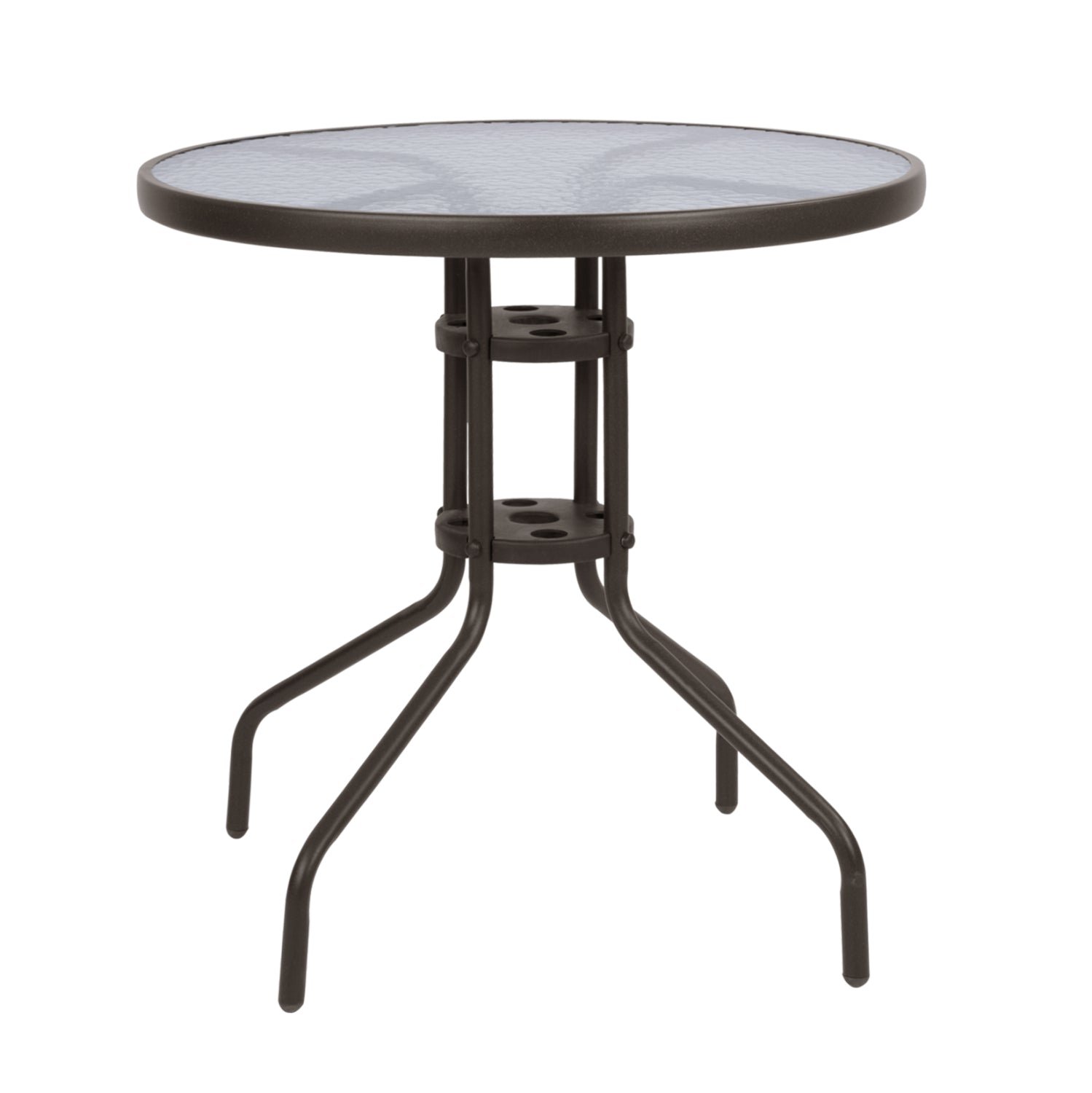 Маса Лима ф70 -кафяв цвят метал/стъкло