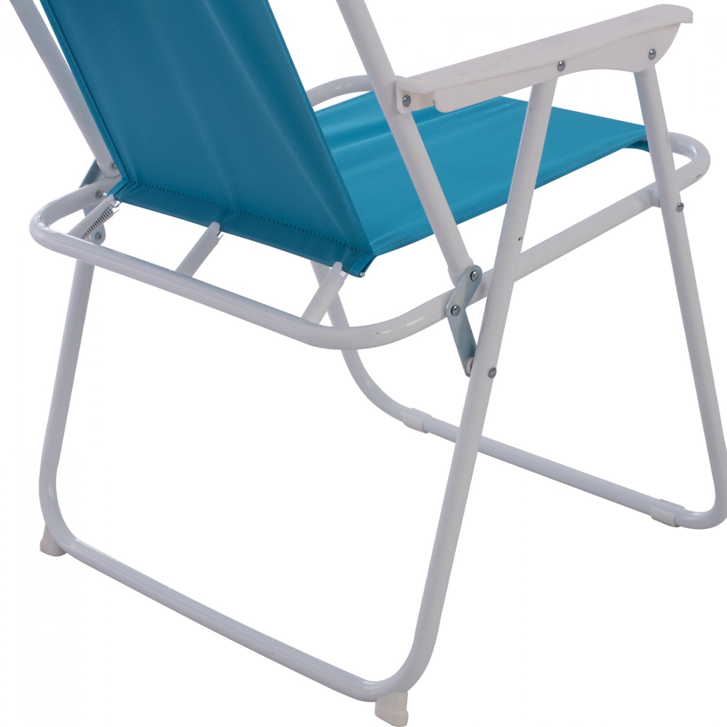 Сгъваем плажен стол DEVAL, син с висока облегалка 56x61x84