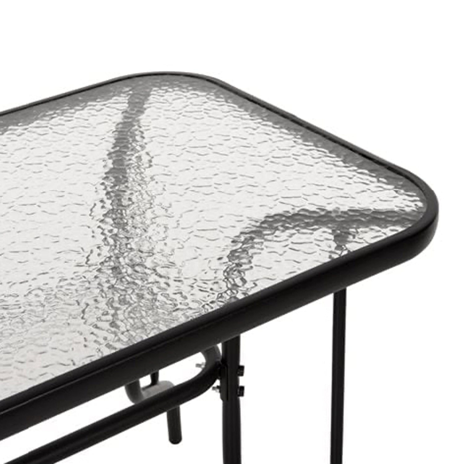 Градински комплект метален с 4 столa и маса 110x60 черен