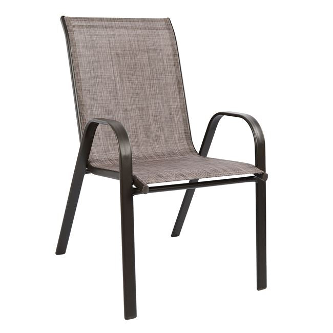 Кафяв градински метален комплект за хранене 5 части с 4 стола и маса 150x90