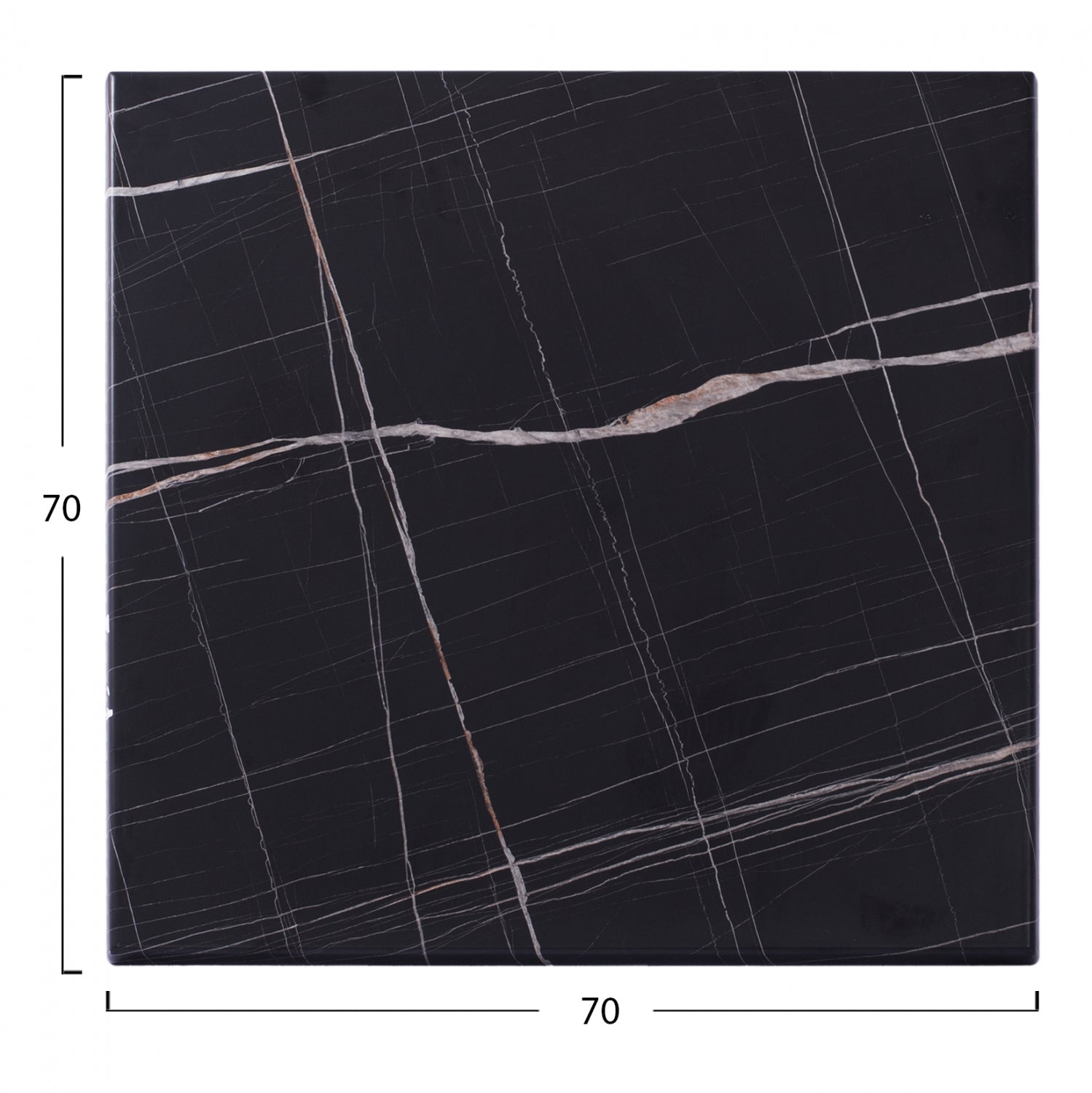 Верзалитов плот 70x70 -цвят черен мрамор