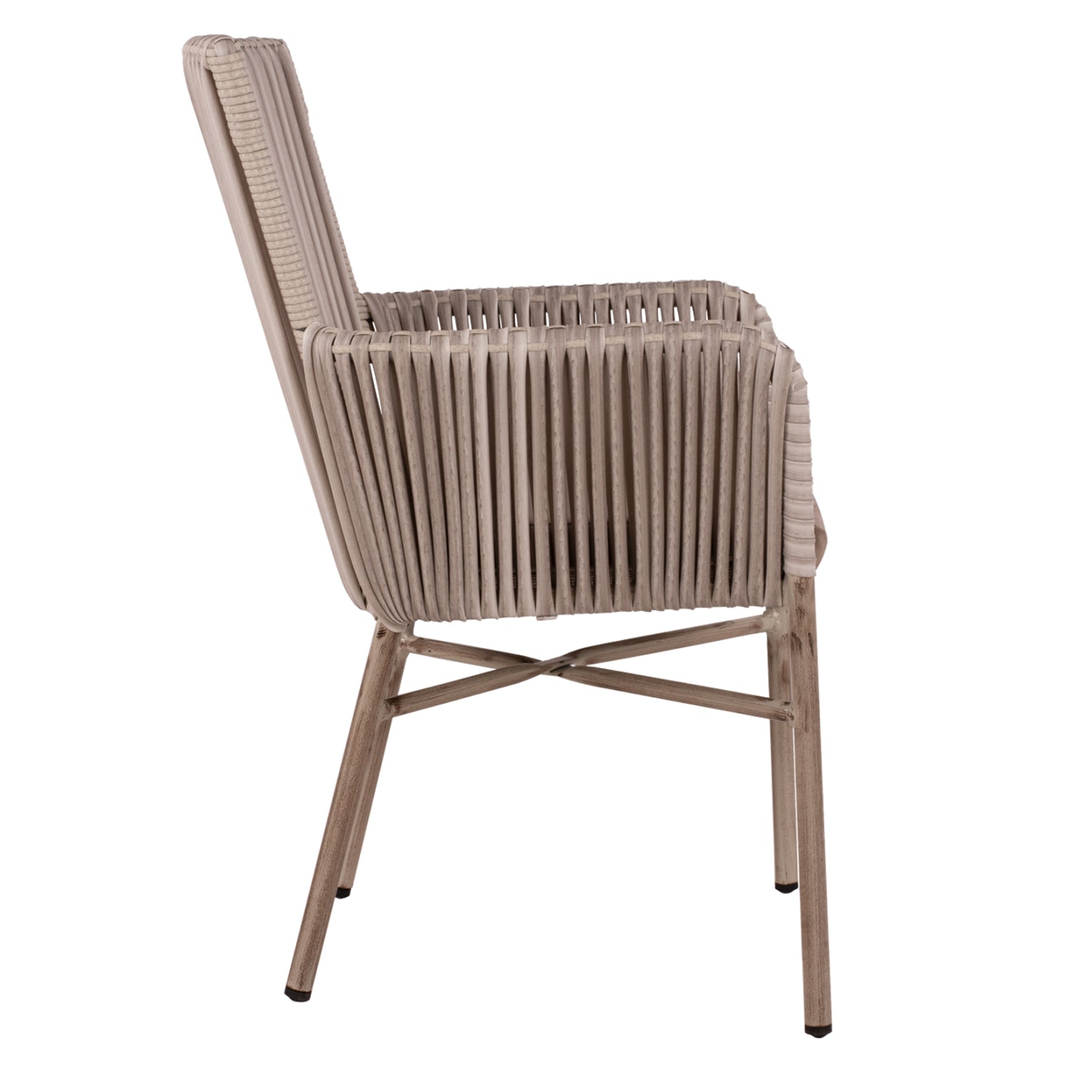 Алуминиево кресло COMPRERIA с въжета светло сив цвят 57Χ63Χ91