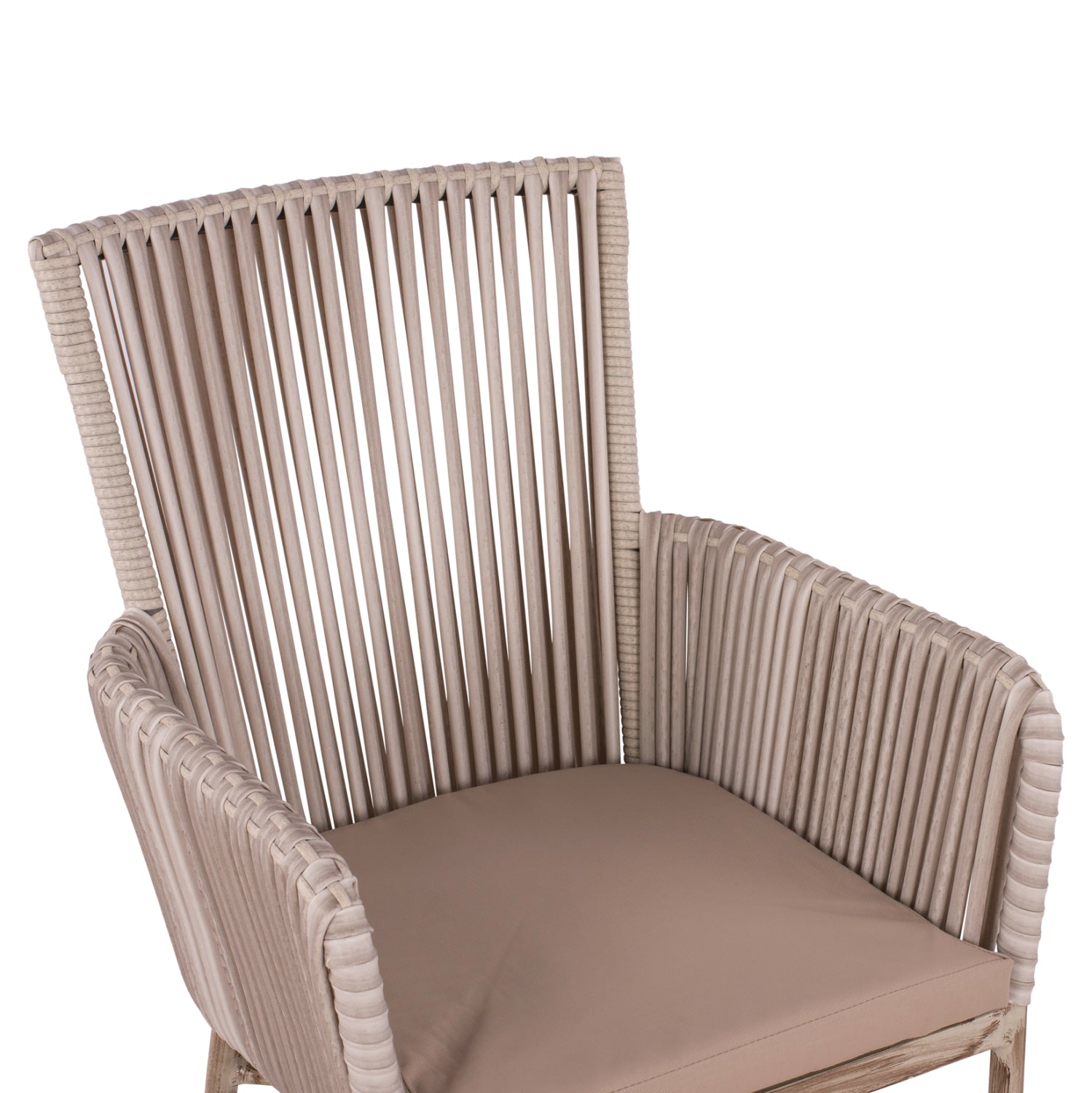 Алуминиево кресло COMPRERIA с въжета светло сив цвят 57Χ63Χ91