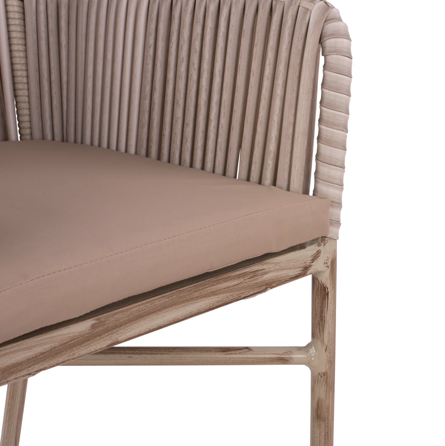 Алуминиево кресло COMPRERIA с въжета светло сив цвят 57Χ63Χ91