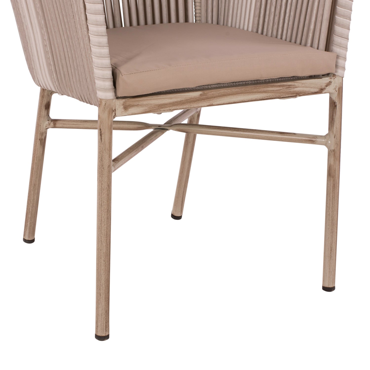 Алуминиево кресло COMPRERIA с въжета светло сив цвят 57Χ63Χ91