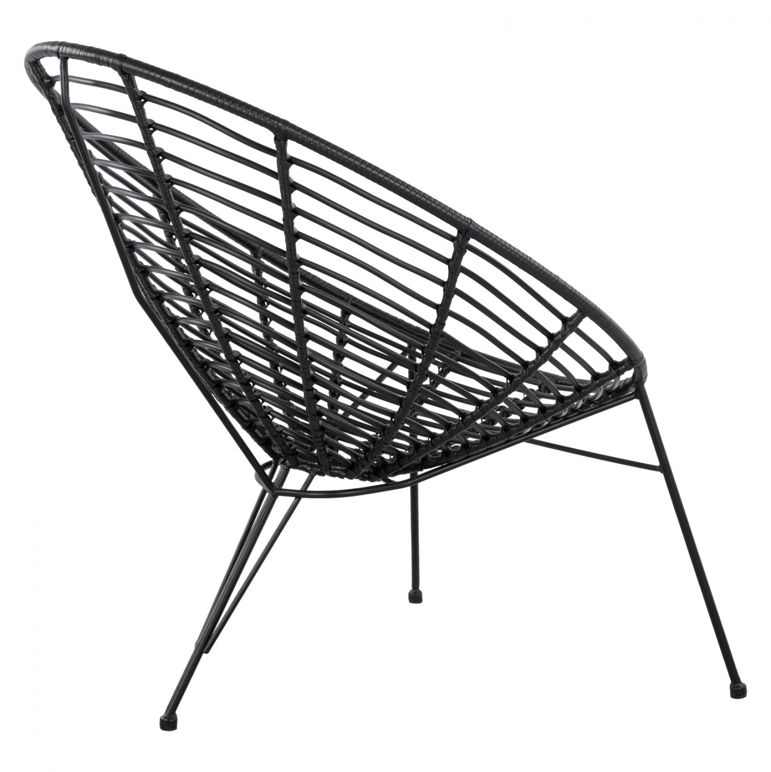 Градинско кресло ALEGRA – Черно Ратан 73x83x86 см