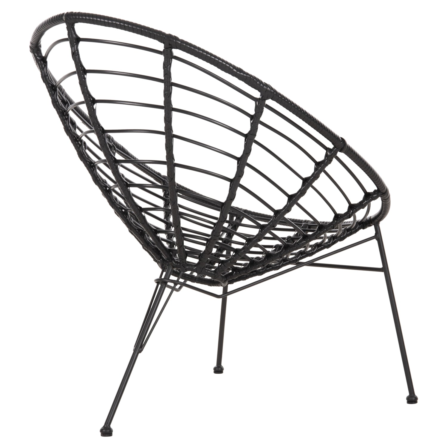 Метален стол  ALEGRA с  ракита - черен 73x78x88см