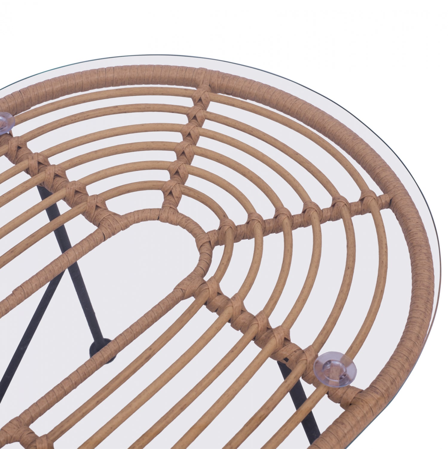 Градински комплект Алегра цвят кафяв-черен/диван с 2 кресла и маса 100x45x44,5