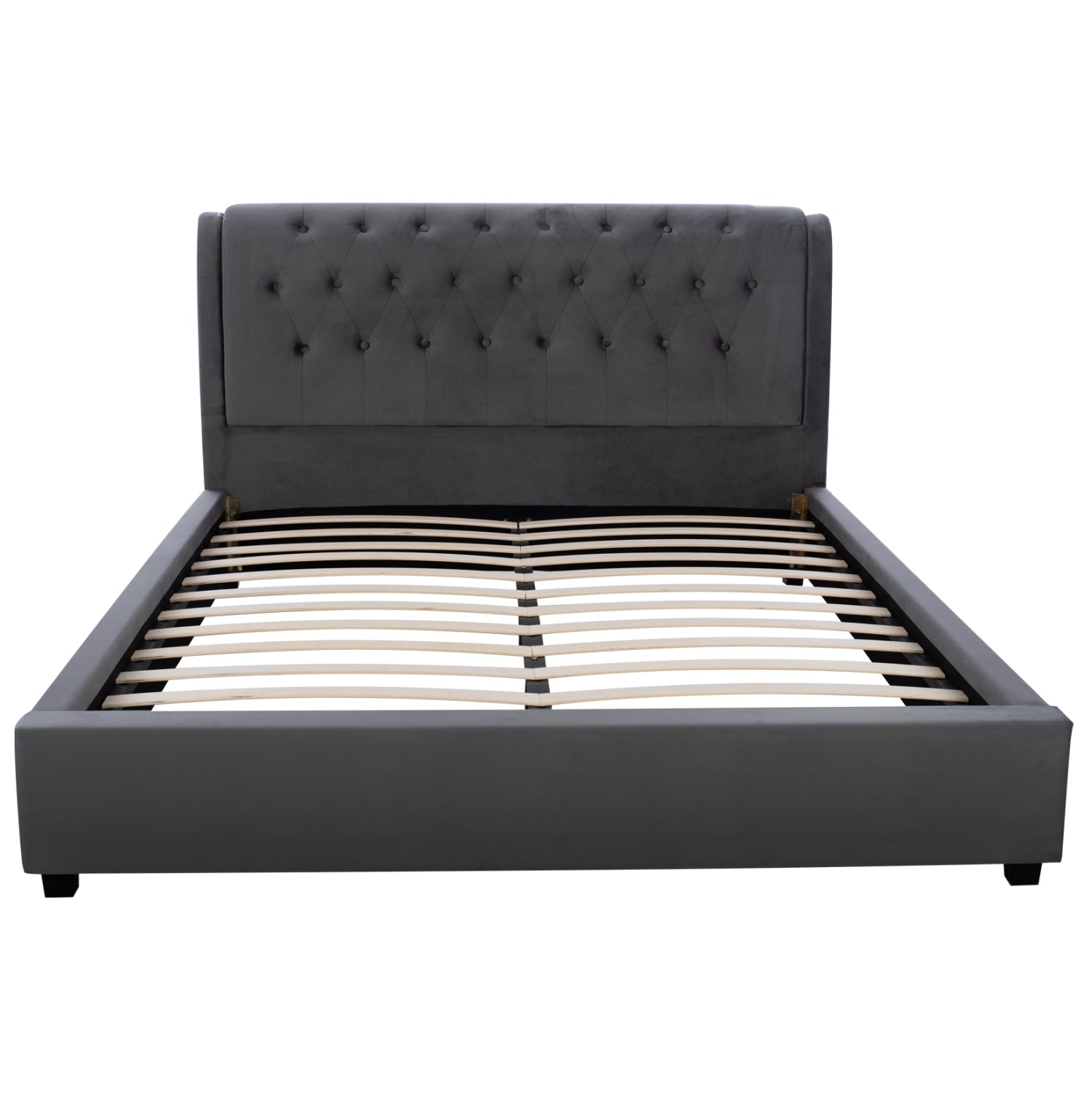 Кадифено легло Odalys сив цвят - за матрак 150x200см