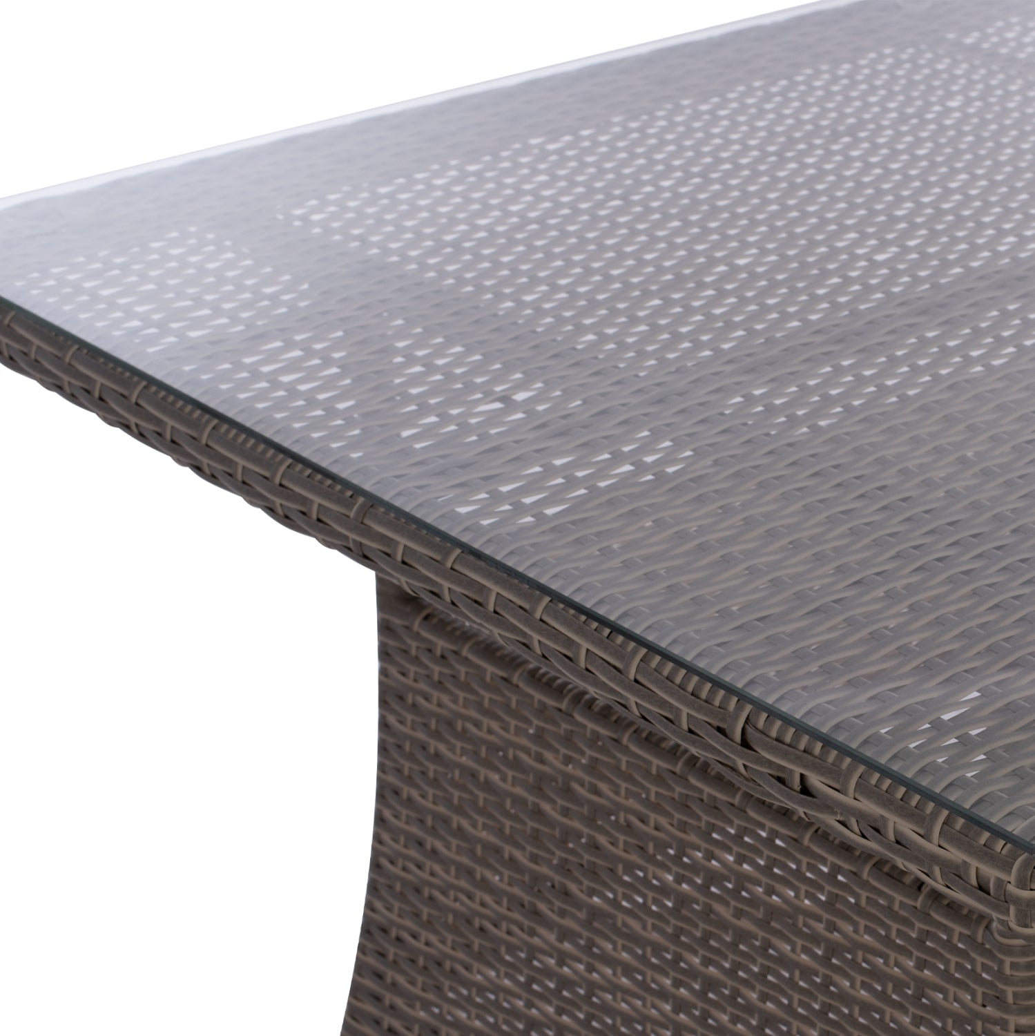 Маса метал/ратан Минск 150x90 -сив цвят