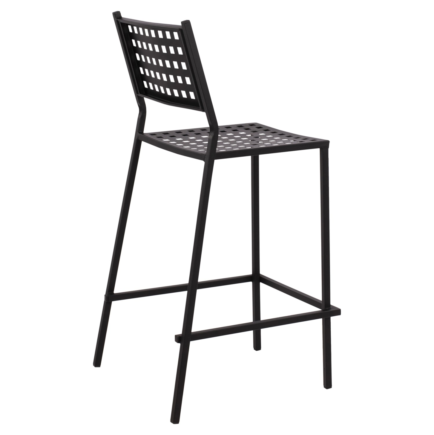 Метален бар стол Зета черен цвят 47x58x111