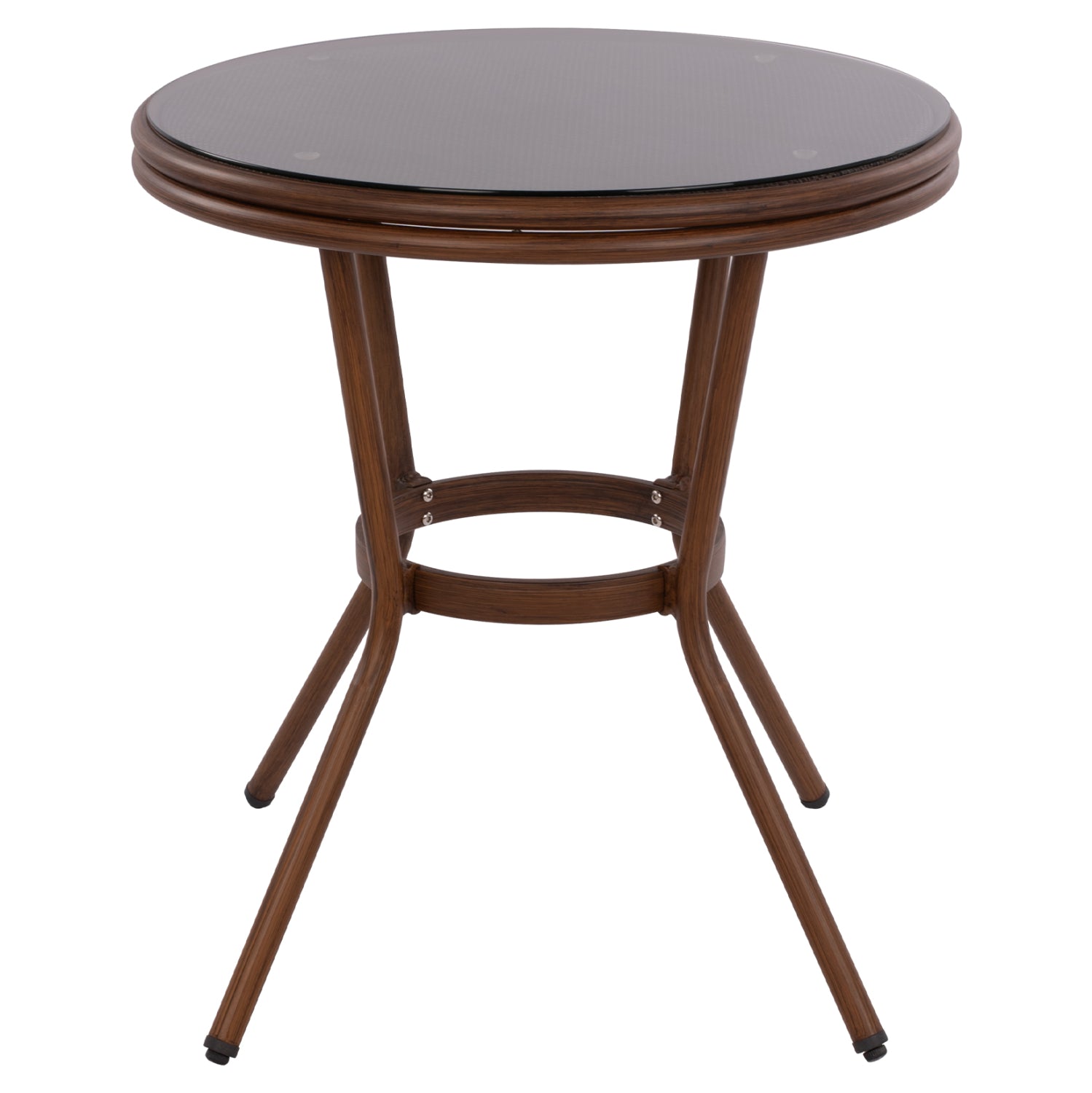 Маса Бамбо 70/70см алуминиева кафяв цвят