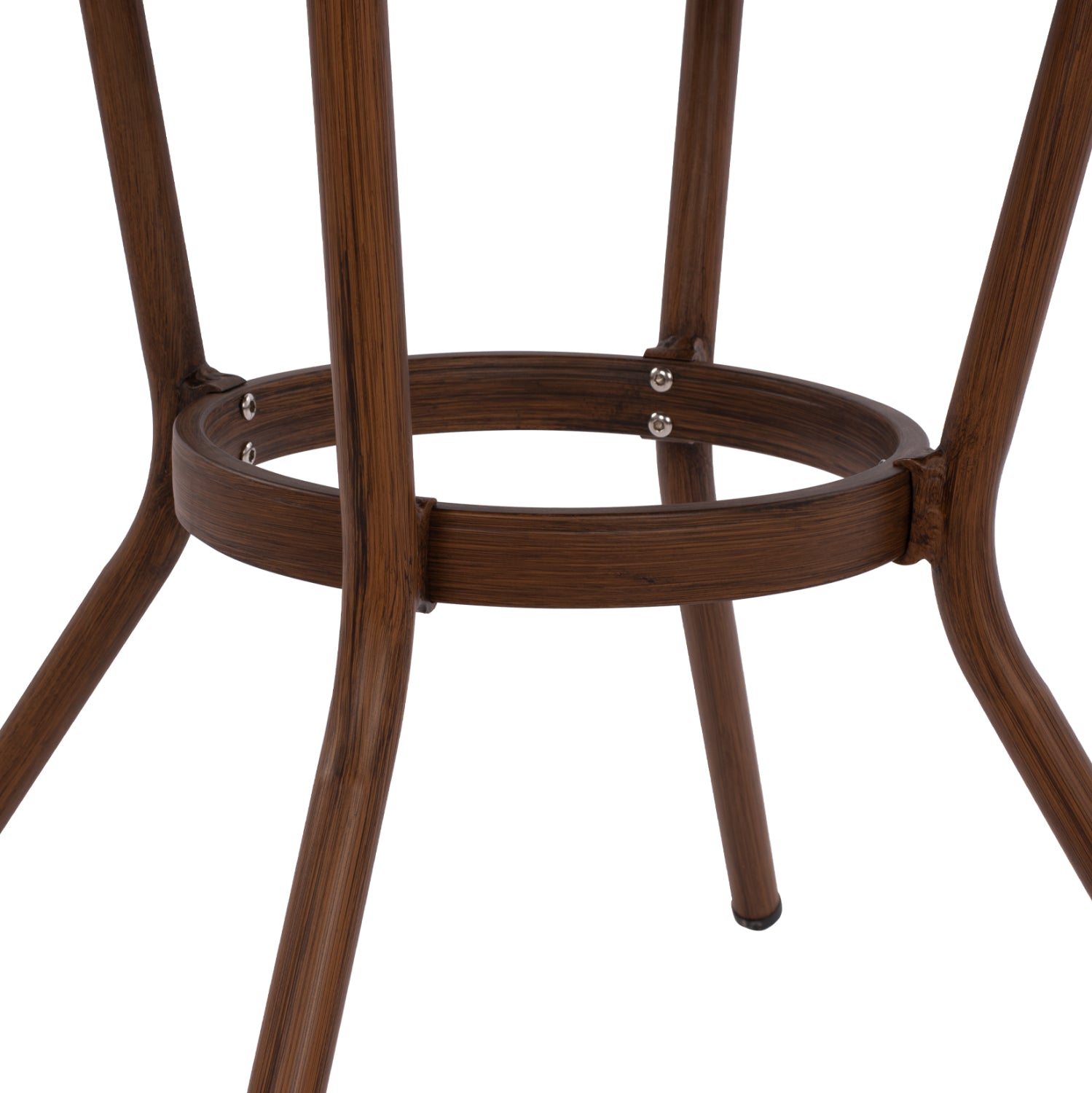 Маса Бамбо 70/70см алуминиева кафяв цвят