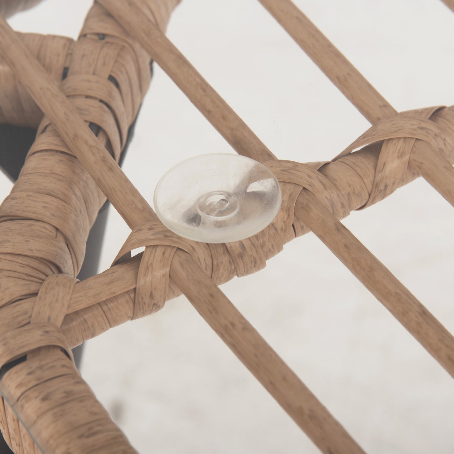 Правоъгълна маса Аllegra, черен метал-pe ратан, естествен цвят, 139.5x79.5x73см