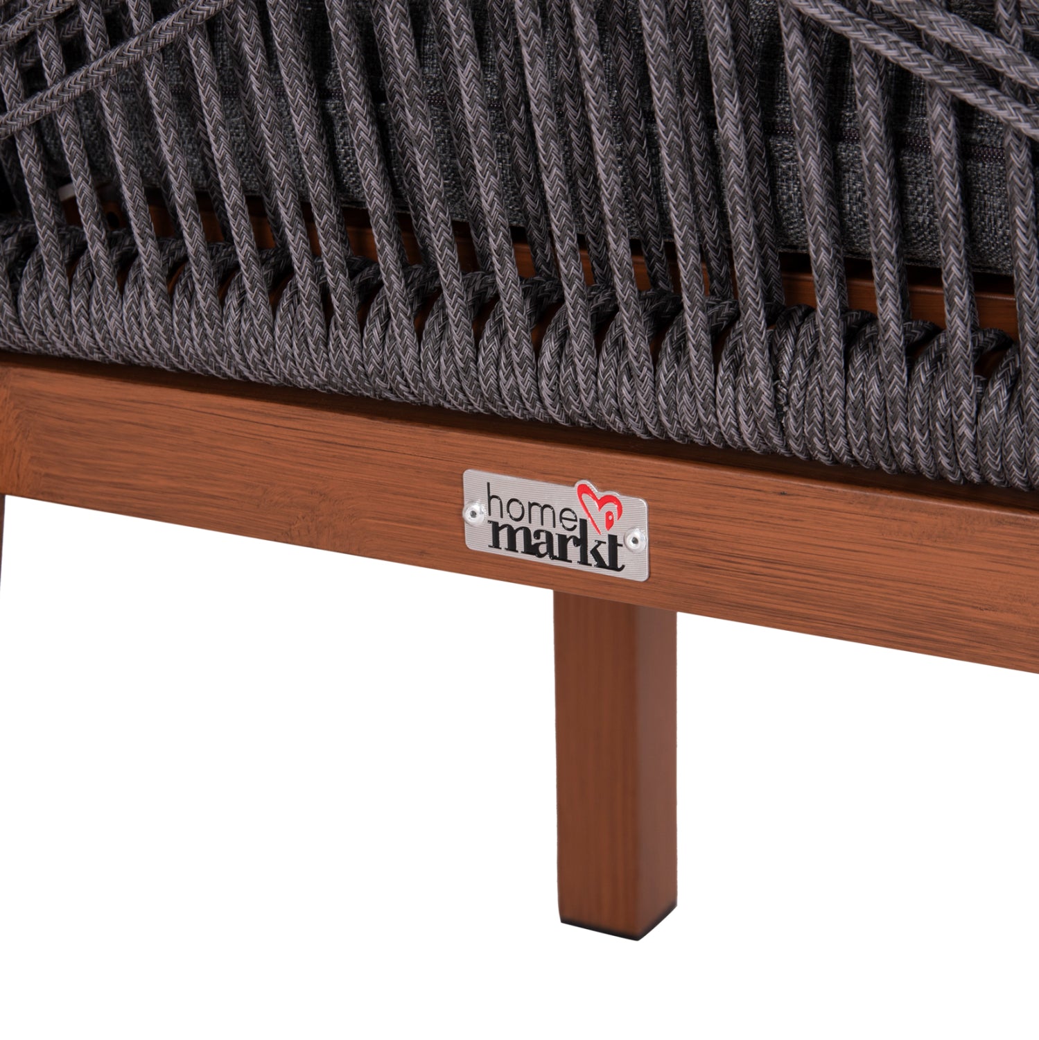 Алуминиево кресло HOWARD кафяво-/-въже и възглавница сиви 57.5x62x84см