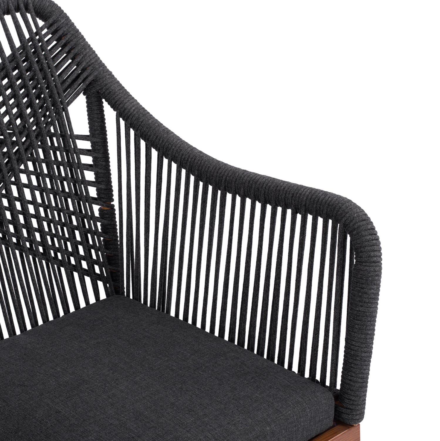 Кресло MYRTIA цвят сив-орех  алуминий -62x63x90