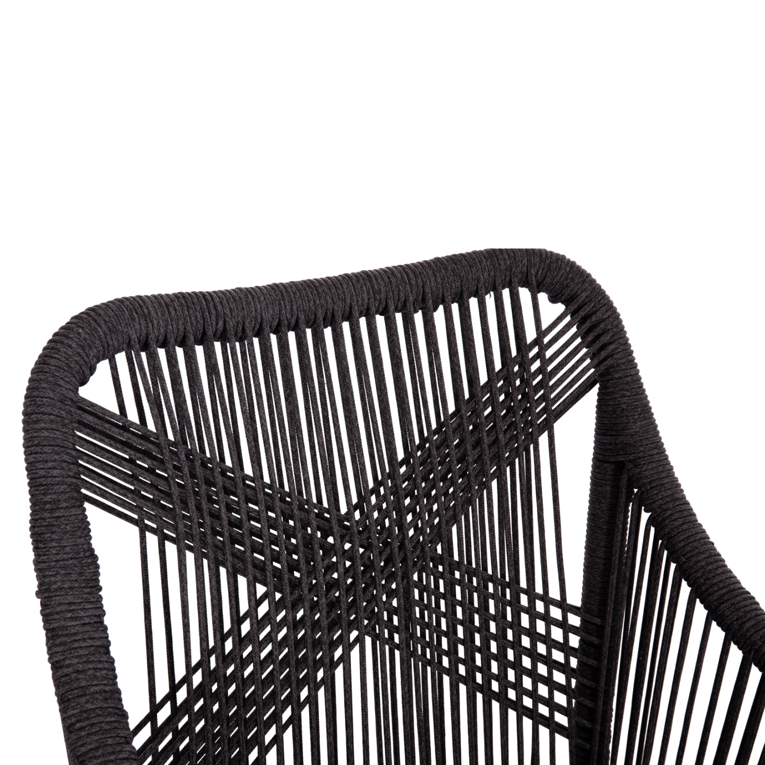 Кресло MYRTIA цвят сив-орех алуминий/въже  60x64x88