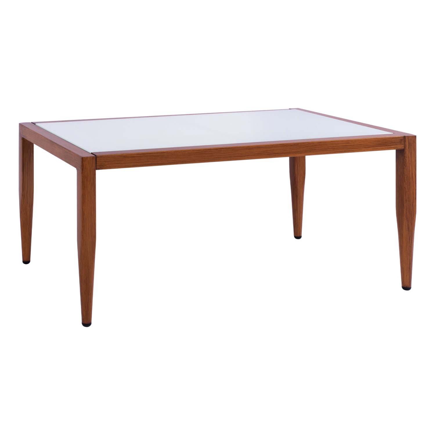 Маса Майра алуминиева цвят натурал /стъкло 100/58/46см