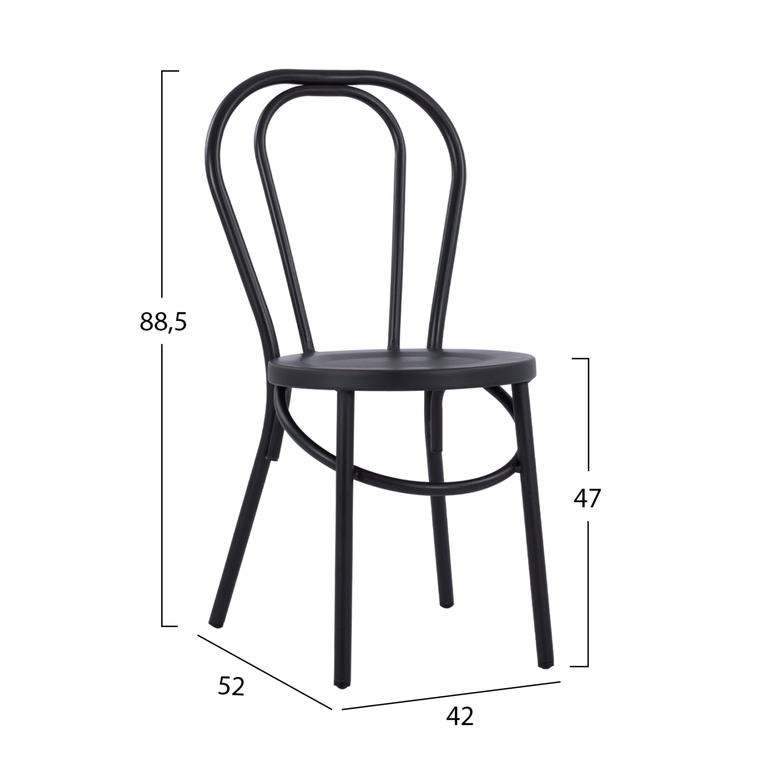 Алуминиев стол 5557 черен цвят 42x52x88,5