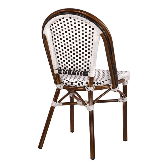 Ратанов стол BAMBOO бял цвят 45x54x90