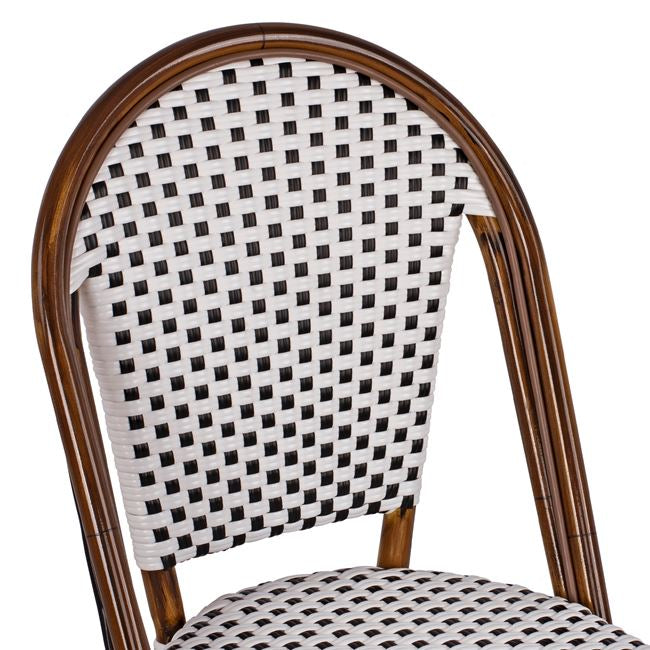 Ратанов стол BAMBOO бял цвят 45x54x90