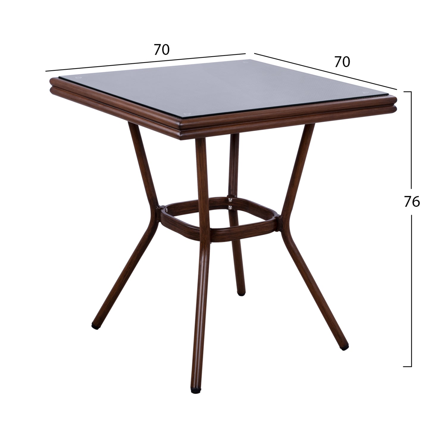 Градинска маса Харлоу 70x70 алуминиева-кафява