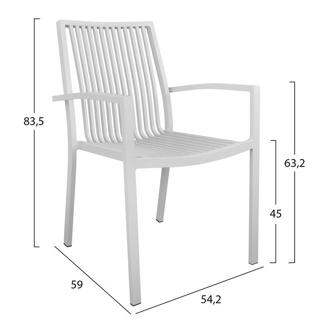 Комплект от 5 части с маса 120x80x75.5 бял КГ10521
