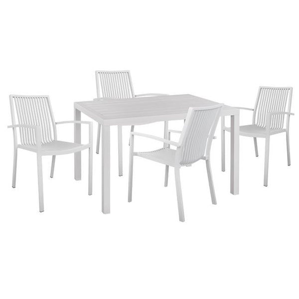 Комплект от 5 части с маса 120x80x75.5 бял КГ10521
