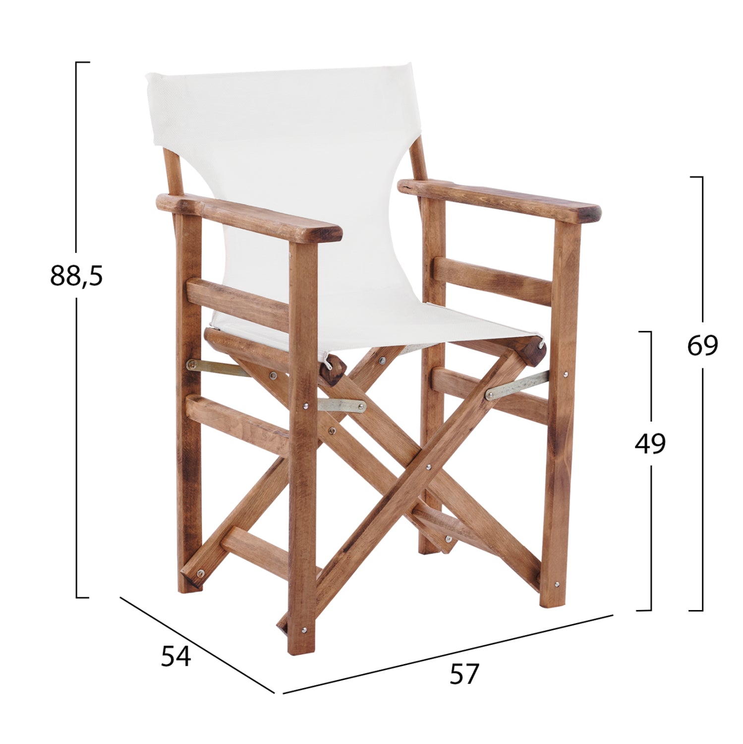 Режисьорски стол  LAKE орех /екрю текстил   КГ10368.60 57X54X88.5 см.