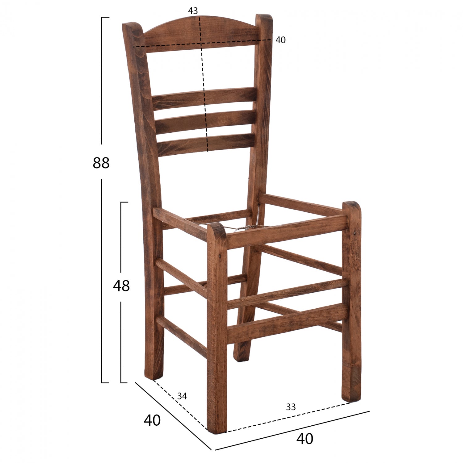 Конструкция за традиционен стол цвят орех