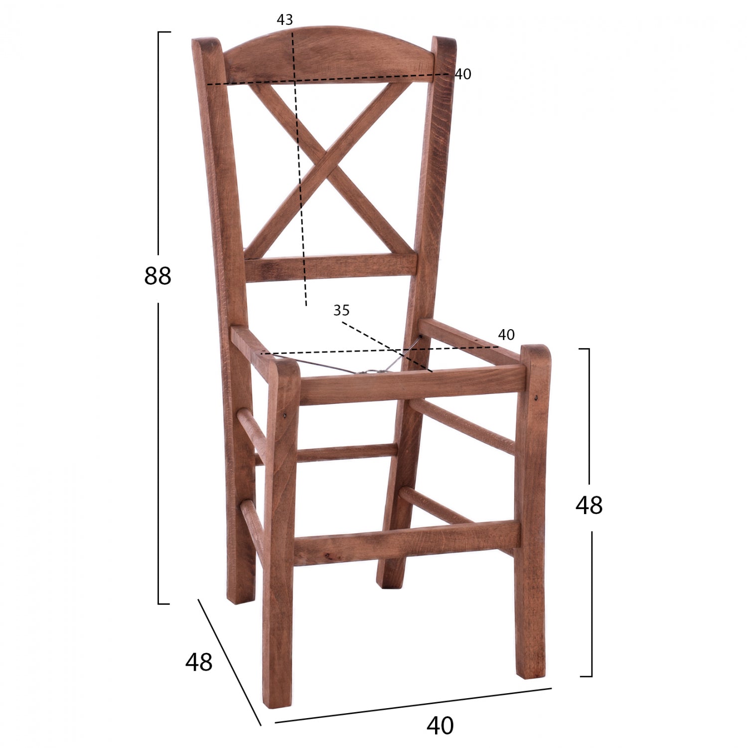 Стол CROSS-STREET/ рамка  орех 40x48x88 см