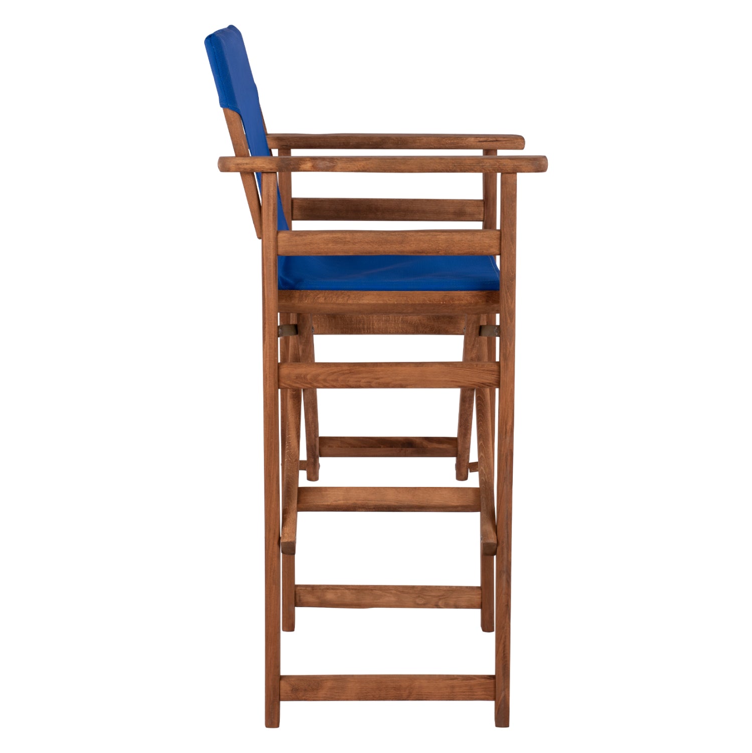 Режисьорски стол  LAKE орех /син  текстил КГ10374.01 / 58x58x118