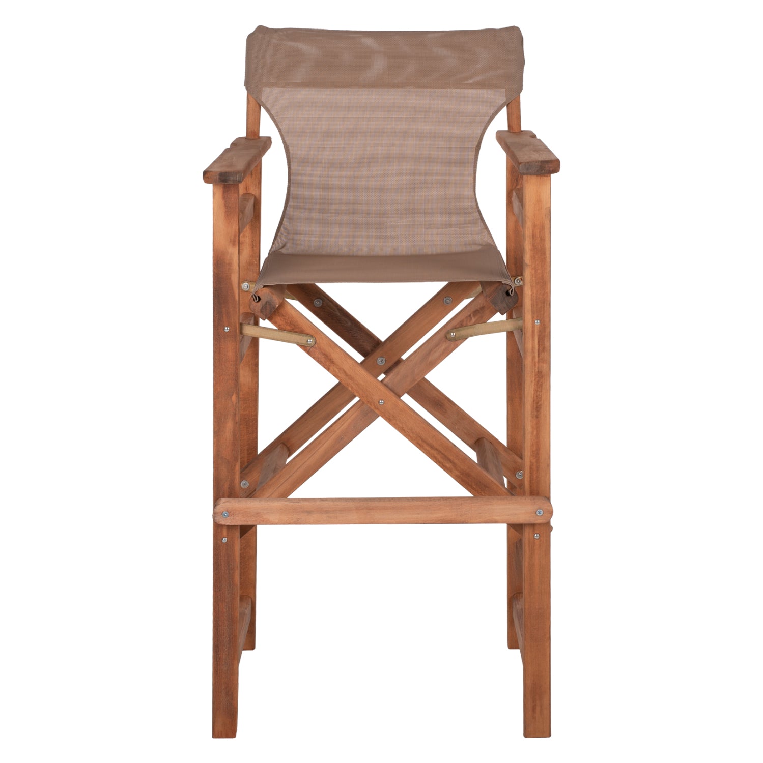 Режисьорски бар стол Lake орех/текстил мока КГ10374.04 58x58x118Yсм.