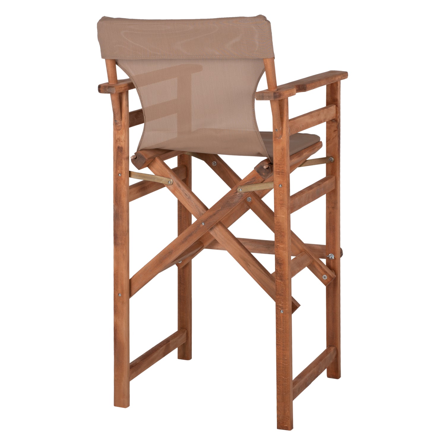 Режисьорски бар стол Lake орех/текстил мока КГ10374.04 58x58x118Yсм.