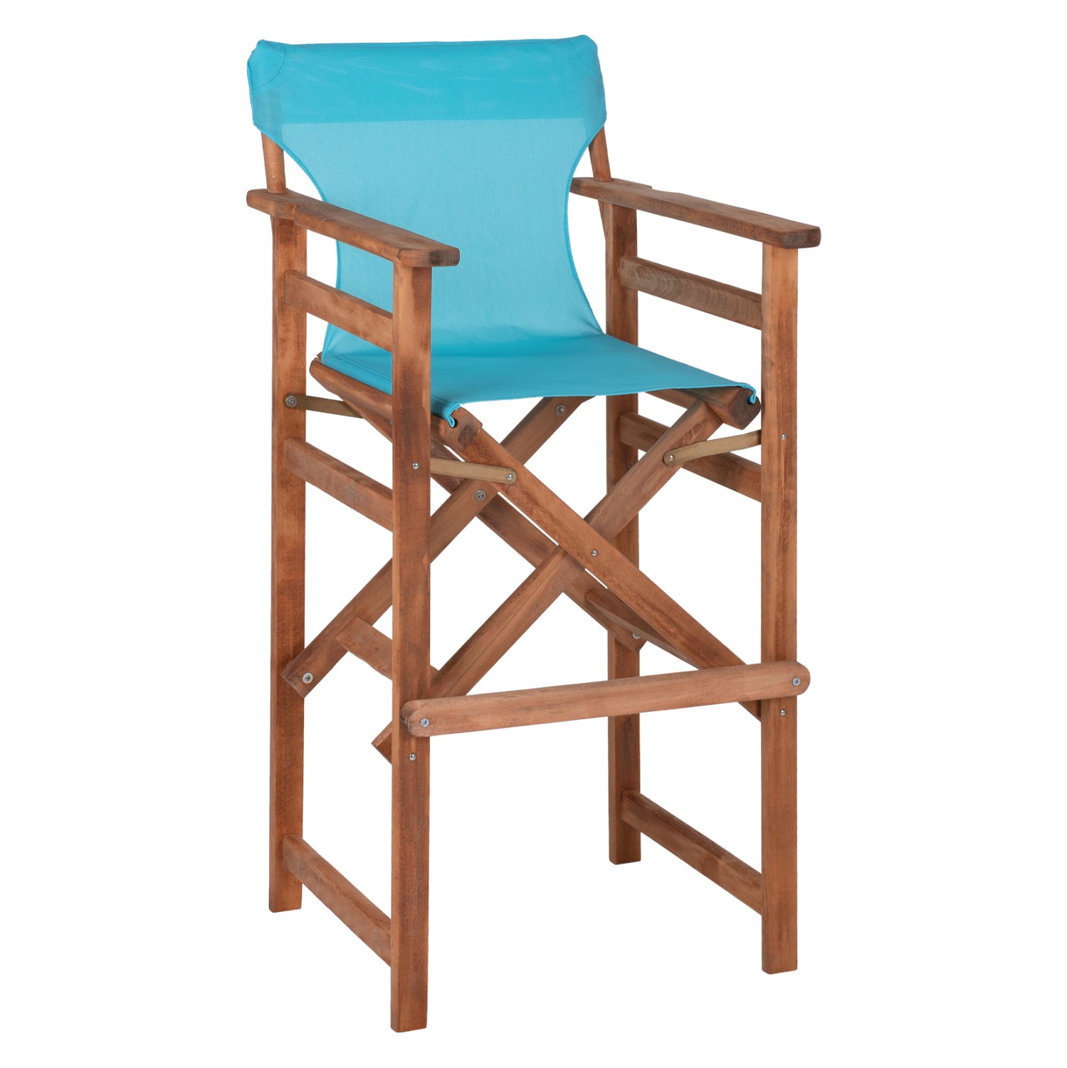 Режисьорски стол  LAKE орех /син текстилКГ10374.08 58x58x118см.