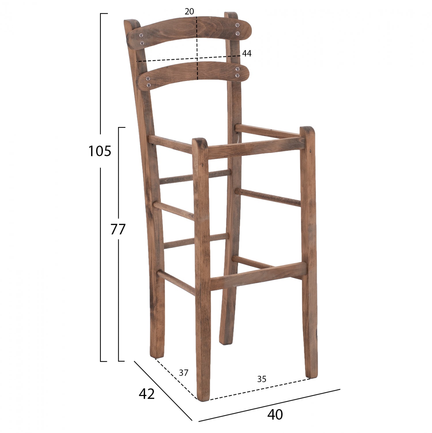 Основа за традиционен стол орех  40x42x105