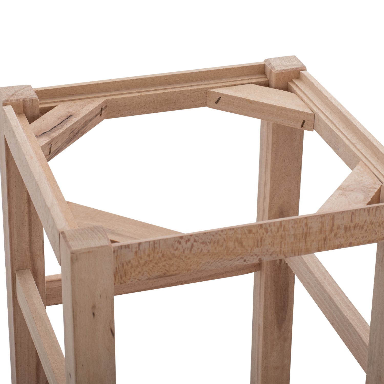 Дървена основа за бар стол небоядисана букова рамка 35.5x35.5x78 см