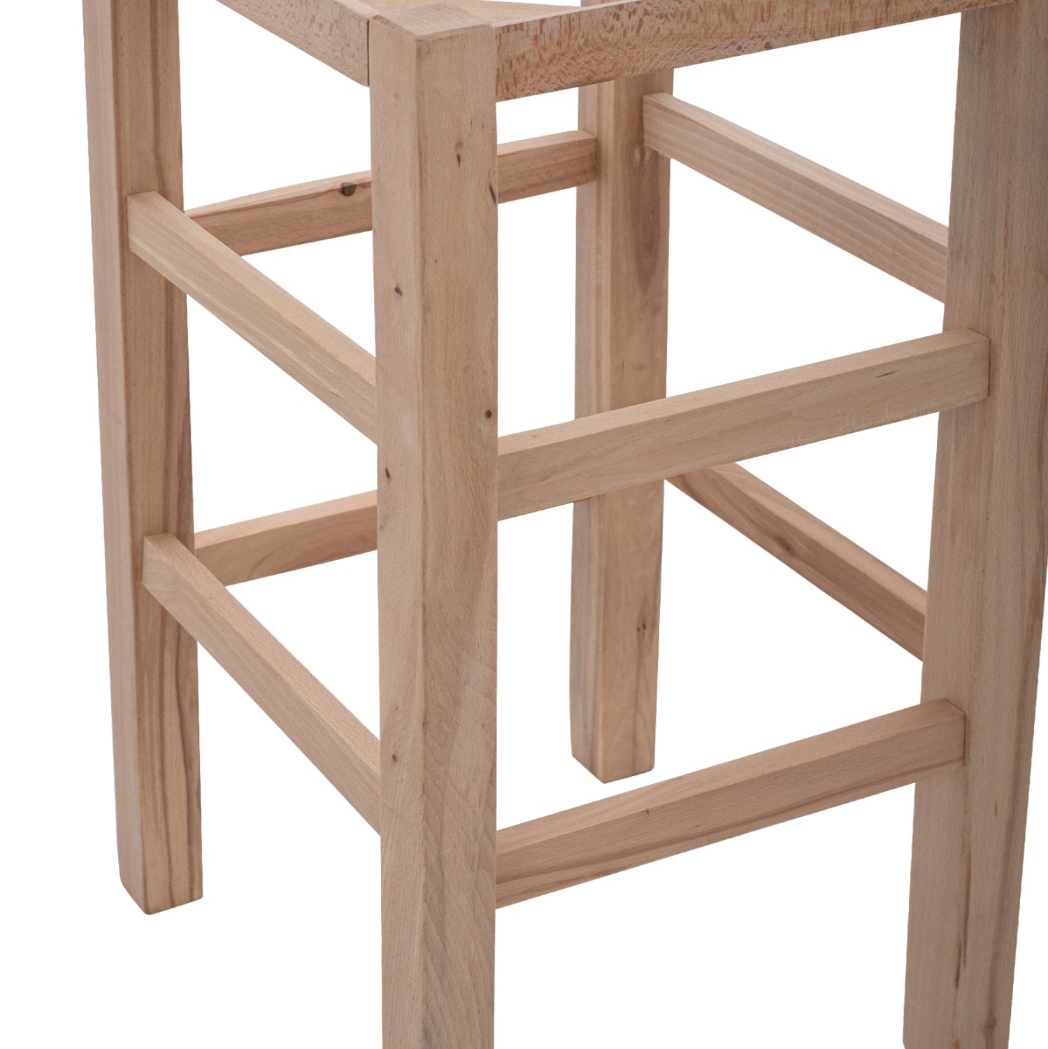Дървена основа за бар стол небоядисана букова рамка 35.5x35.5x78 см