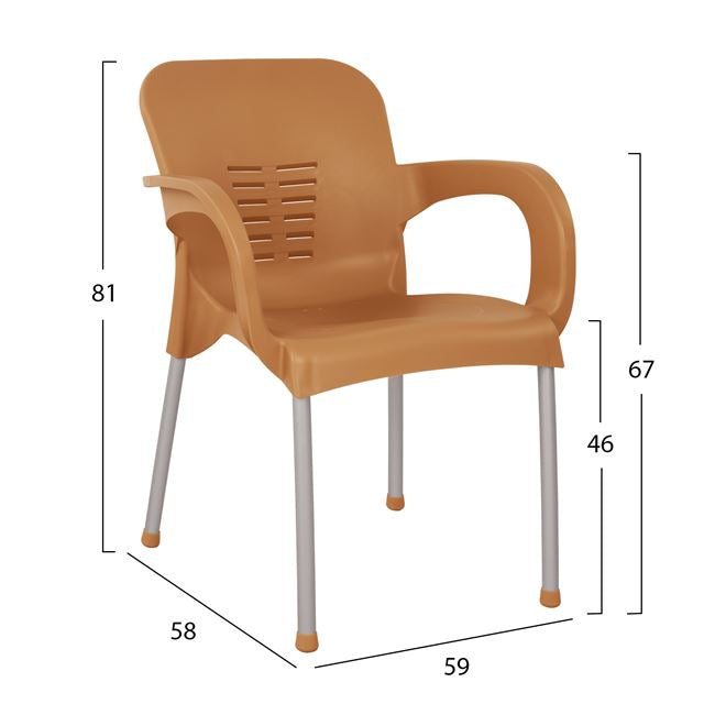 Стол KAREK кафяв цвят/полипропилен 59x58x81