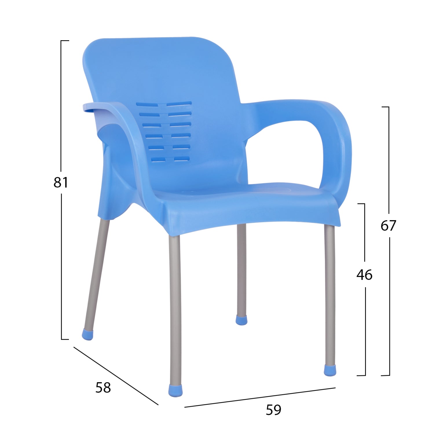 Стол KAREK син цвят 59x58x81