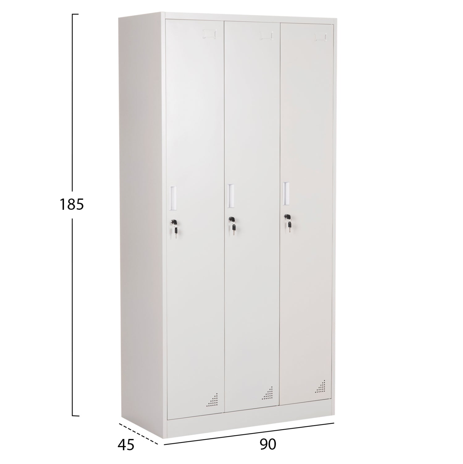 Метален гардероб  ALTONA сив цвят 90x45x185см