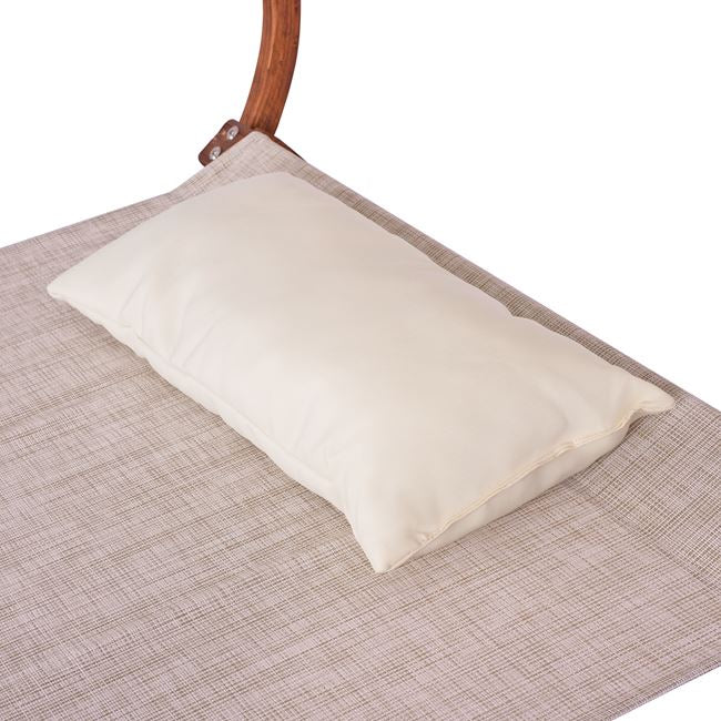 Дървен плажен стол в орехово-бежово със сянка colby 105x221x162в см