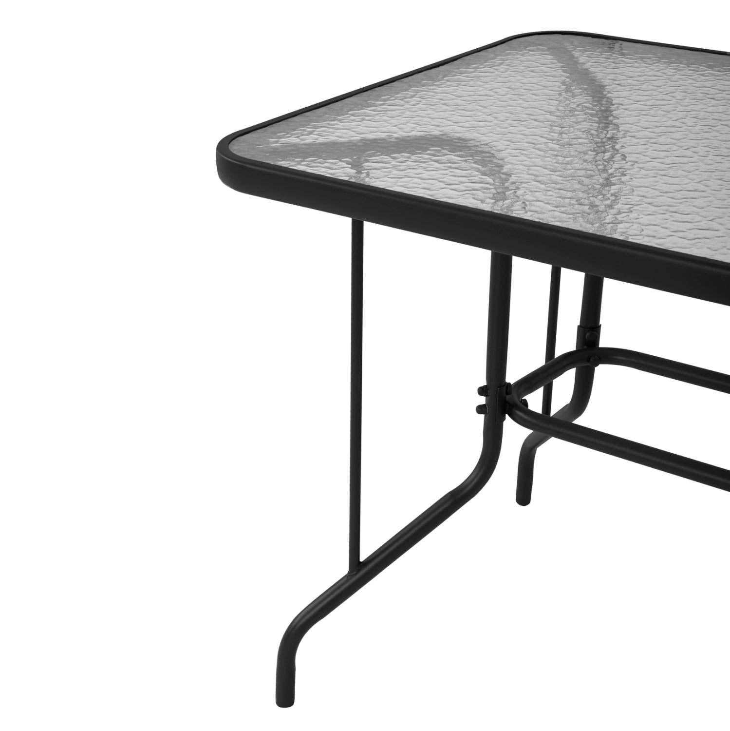 Маса Адам 120x70 -тъмно сив цвят метал/стъкло