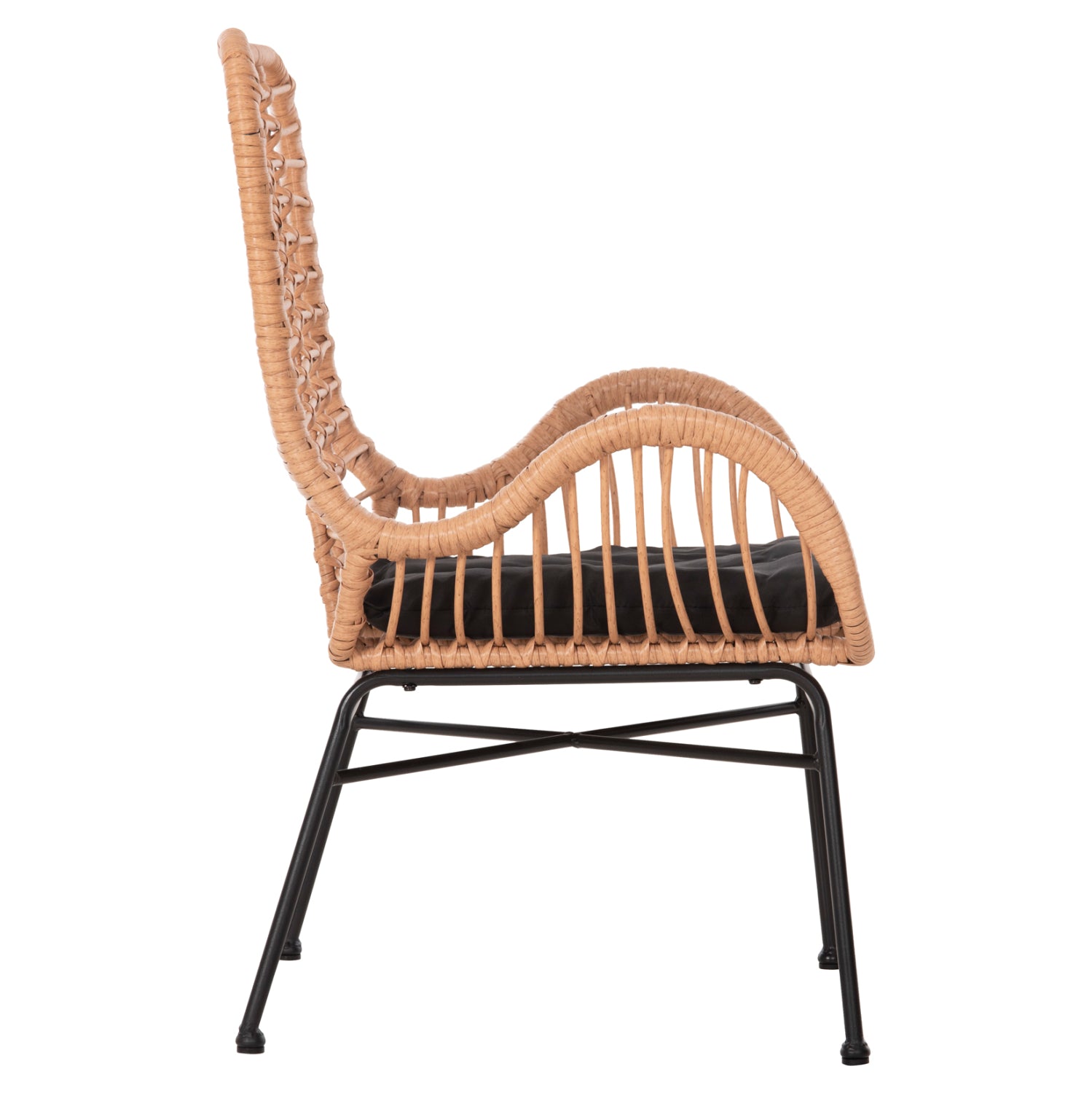 Фотьойл Bergere , бежово-черен метал, 66x59x90см